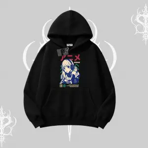 Kapşonlu Sweatshirt Anime Kız Desenli Japon Tarzı