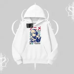 Kapşonlu Sweatshirt Anime Kız Desenli Japon Tarzı