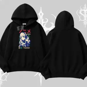 Kapşonlu Sweatshirt Anime Kız Desenli Japon Tarzı