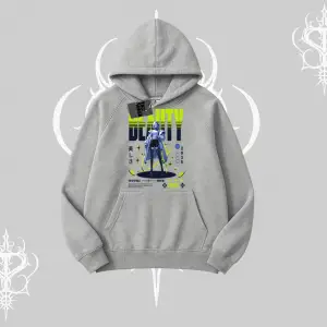 Kapşonlu Sweatshirt Anime Unity Neon Detaylı Grafik Baskılı