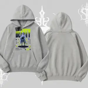 Kapşonlu Sweatshirt Anime Unity Neon Detaylı Grafik Baskılı
