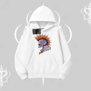 Kapşonlu Sweatshirt Burning Skull Rebel Street Anthem