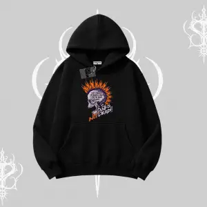 Kapşonlu Sweatshirt Burning Skull Rebel Street Anthem