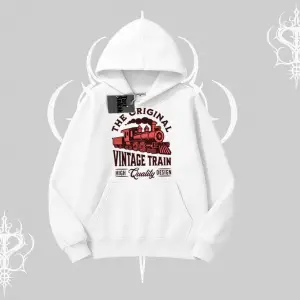 Kapşonlu Sweatshirt Classic Railroad Vintage Train Street Aesthetic