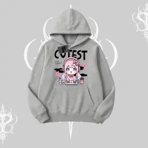 Kapşonlu Sweatshirt Cute Anime Gamer Girl Baskılı
