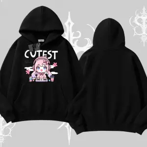 Kapşonlu Sweatshirt Cute Anime Gamer Girl Baskılı