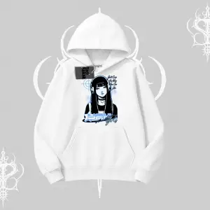 Kapşonlu Sweatshirt Cyber Y2K Anime Girl Street Sound Aesthetic