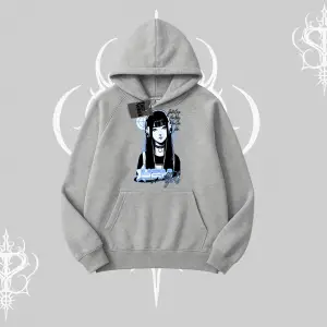 Kapşonlu Sweatshirt Cyber Y2K Anime Girl Street Sound Aesthetic