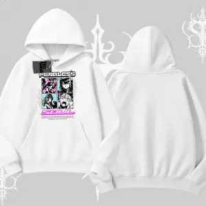 Kapşonlu Sweatshirt Fearless Soul Anime Kolaj Baskılı
