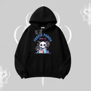 Kapşonlu Sweatshirt Foodie Panda Tatlı ve Sevimli Panda Baskılı