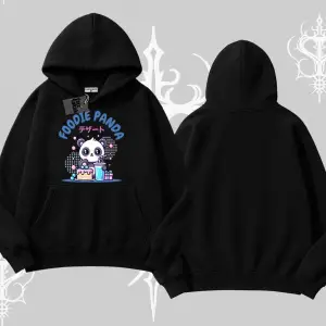 Kapşonlu Sweatshirt Foodie Panda Tatlı ve Sevimli Panda Baskılı