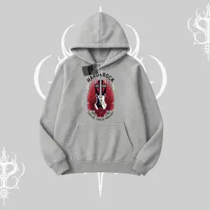 Kapşonlu Sweatshirt Hard Rock Winged Guitar Rebellion