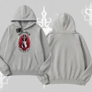 Kapşonlu Sweatshirt Hard Rock Winged Guitar Rebellion