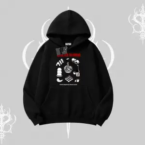 Kapşonlu Sweatshirt Japon Mutfağı Umami Temalı Baskılı