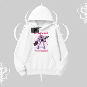 Kapşonlu Sweatshirt Kawaii Cyberpunk Kız Japon Stil Baskı