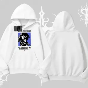 Kapşonlu Sweatshirt Oversize Anime Kız Baskılı