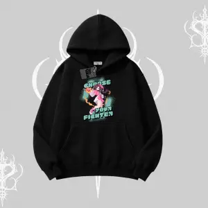 Kapşonlu Sweatshirt Oversize  Anime Kız Desenli Japon Stil
