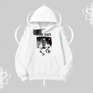 Kapşonlu Sweatshirt Punk Rock Chaos Skeleton Riot