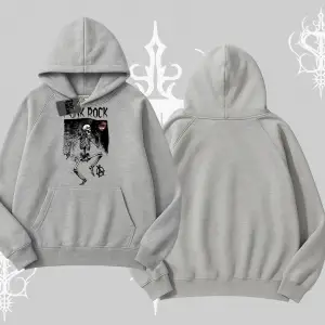 Kapşonlu Sweatshirt Punk Rock Chaos Skeleton Riot