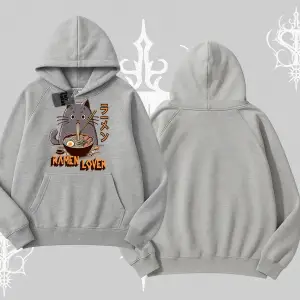 Kapşonlu Sweatshirt Ramen Lover Kedi Anime Baskılı