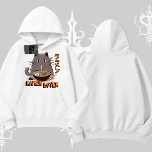Kapşonlu Sweatshirt Ramen Lover Kedi Anime Baskılı
