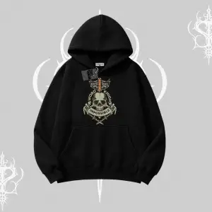 Kapşonlu Sweatshirt Sword Knight Skull Impossible Street Creed