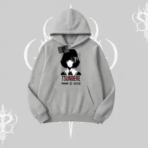 Kapşonlu Sweatshirt Tsundere Anime Japanese Style Baskılı