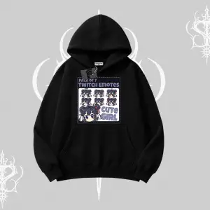 Kapşonlu Sweatshirt Twitch Emotes Cute Girl Anime Expression