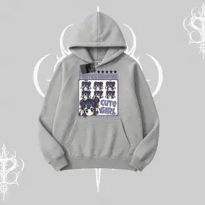 Kapşonlu Sweatshirt Twitch Emotes Cute Girl Anime Expression