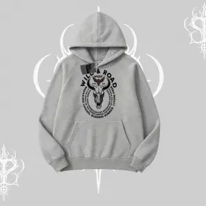 Kapşonlu Sweatshirt Wild & Road Western Skull Biker Street Culture