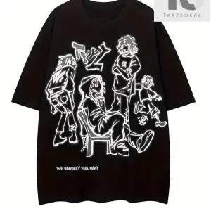 Karakter Tasarımlı Alfabe Baskılı Kadın Tişört