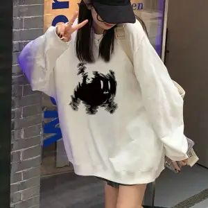 Karikatür Desenli Damla Sweat Beyaz