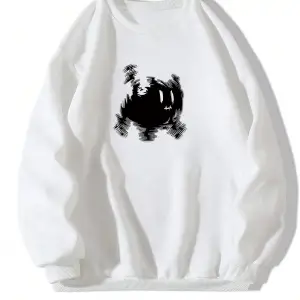 Karikatür Desenli Damla Sweat Beyaz