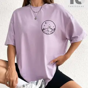 Karikatür Grafik Damla Omuz Tişörtü