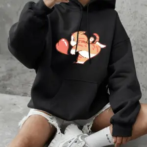 Karikatür Kedi Kırmızı Aşk Baskılı Sweatshirt Kadın Kışlık Polar Sıcak Kapüşonlu Üstler Basit