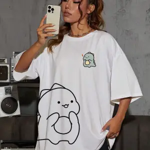 Karikatür ve Grafik tasarım Oversize T-shirt Cartoon/Letter serisi kod140