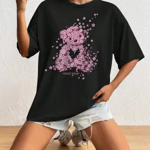 Karikatür ve Grafik tasarım Oversize T-shirt Cartoon/Letter serisi kod191