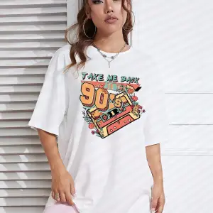 Karikatür ve Grafik tasarım Oversize T-shirt Cartoon/Letter serisi kod21