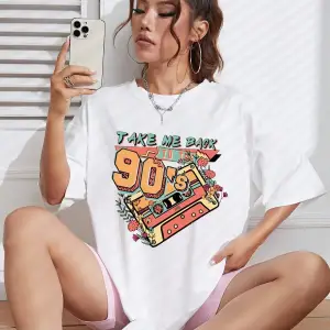 Karikatür ve Grafik tasarım Oversize T-shirt Cartoon/Letter serisi kod21