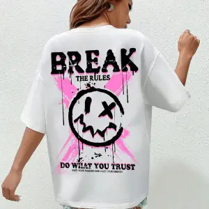 Karikatür ve Grafik tasarım Oversize T-shirt Cartoon/Letter serisi kod308