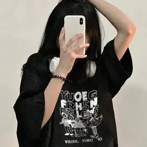 Karikatür ve Grafik tasarım Oversize T-shirt Cartoon/Letter serisi kod506