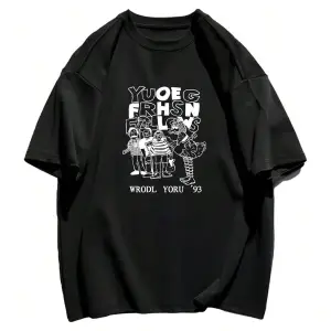 Karikatür ve Grafik tasarım Oversize T-shirt Cartoon/Letter serisi kod506