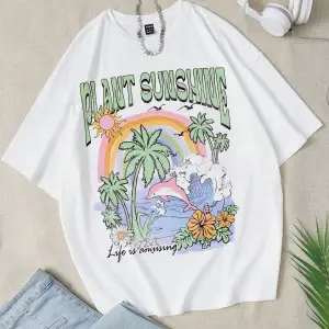 Karikatür ve Grafik tasarım Oversize T-shirt Cartoon/Letter serisi kod55
