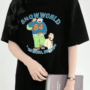 Karikatür ve Grafik tasarım Oversize T-shirt Cartoon/Letter serisi kod635