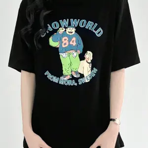 Karikatür ve Grafik tasarım Oversize T-shirt Cartoon/Letter serisi kod635