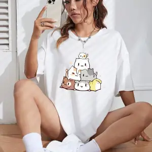 Karikatür ve Grafik tasarım Oversize T-shirt Cartoon/Letter serisi kod679