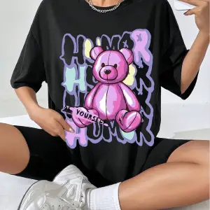 Karikatür ve Grafik tasarım Oversize T-shirt Cartoon/Letter serisi kod759