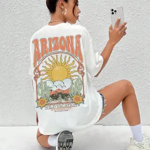Karikatür ve Grafik tasarım Oversize T-shirt Cartoon/Letter serisi kod859