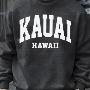 Kauai Hawaii Mektup Baskılar Erkek Kazak Moda Hip Hop Kazak Polar Büyük Boy Giysiler Sonbahar