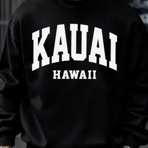 Kauai Hawaii Mektup Baskılar Erkek Kazak Moda Hip Hop Kazak Polar Büyük Boy Giysiler Sonbahar